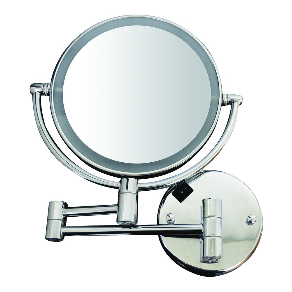 Round Wall Mount Dual Led 7X Magnified Mirror. Picture 1
