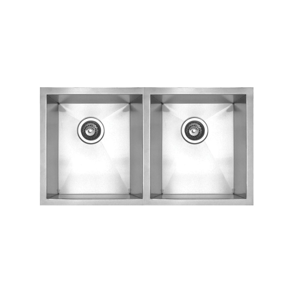 Brushed Stainless Steel Chefhaus Series Double Bowl Undermount Sink. Picture 1