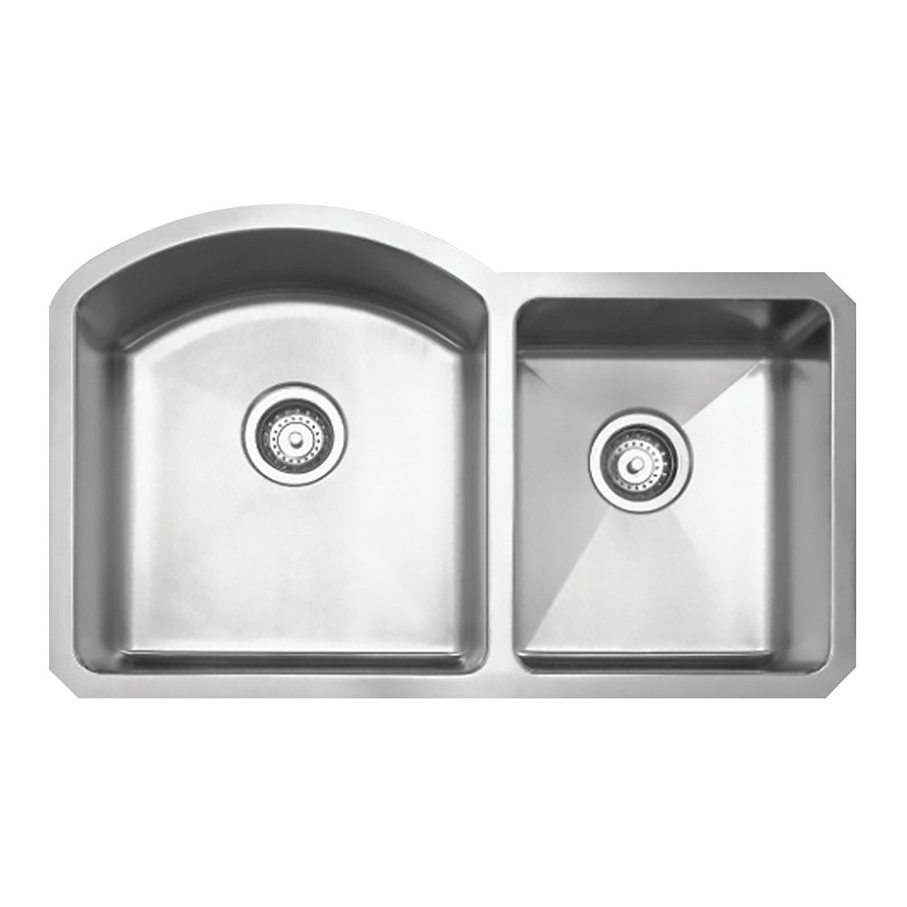 Brushed Stainless Steel Chefhaus Series Double Bowl Undermount Sink. Picture 1