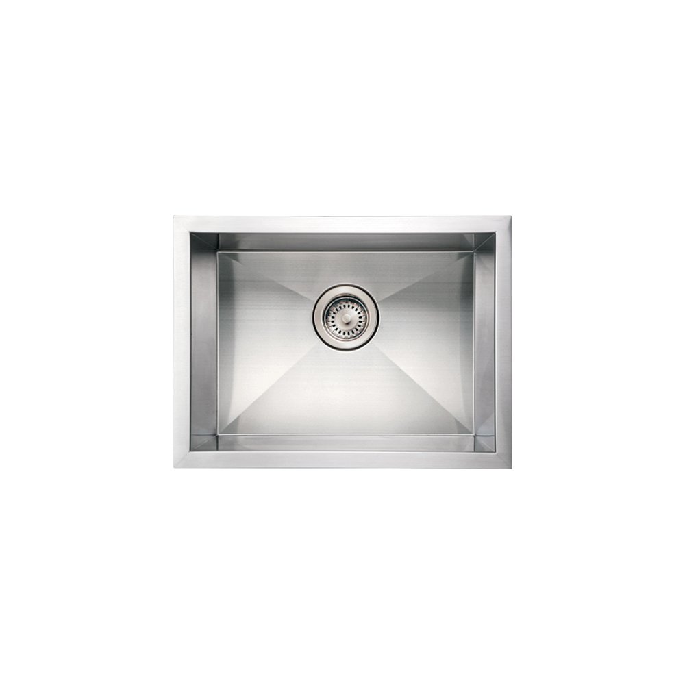 Noah's Collection Brushed Stainless Steel Commercial Single Bowl Undermount Sink. Picture 1