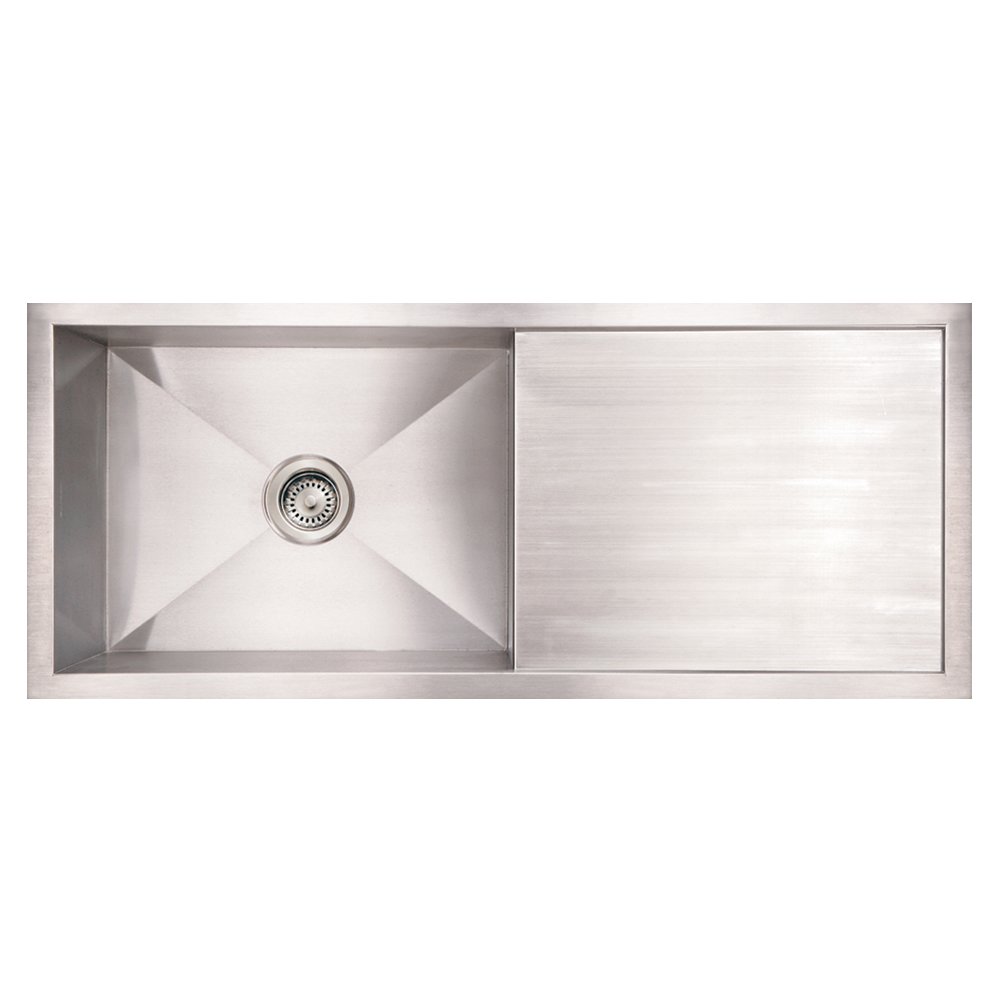 Brushed Stainless Steel Commercial Single Bowl Reversible Undermount Sink. Picture 1