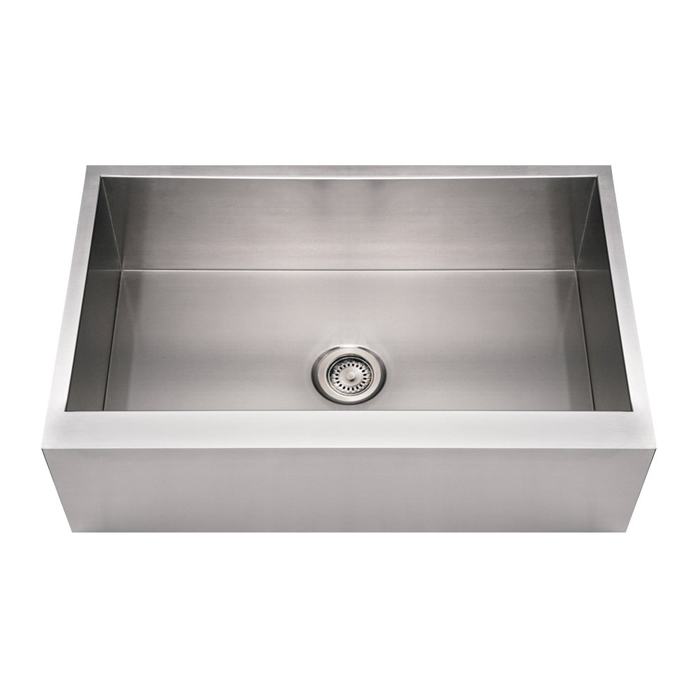 Brushed Stainless Steel Commercial Single Bowl Front Apron Sink. Picture 1