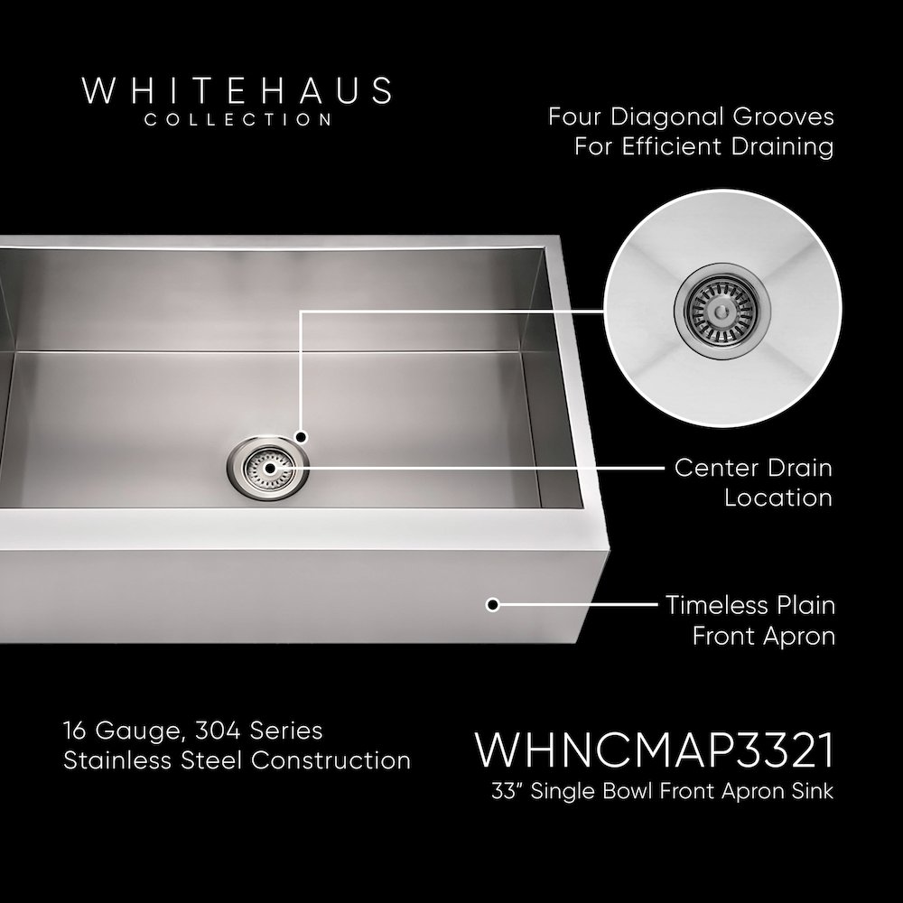 Brushed Stainless Steel Commercial Single Bowl Front Apron Sink. Picture 2