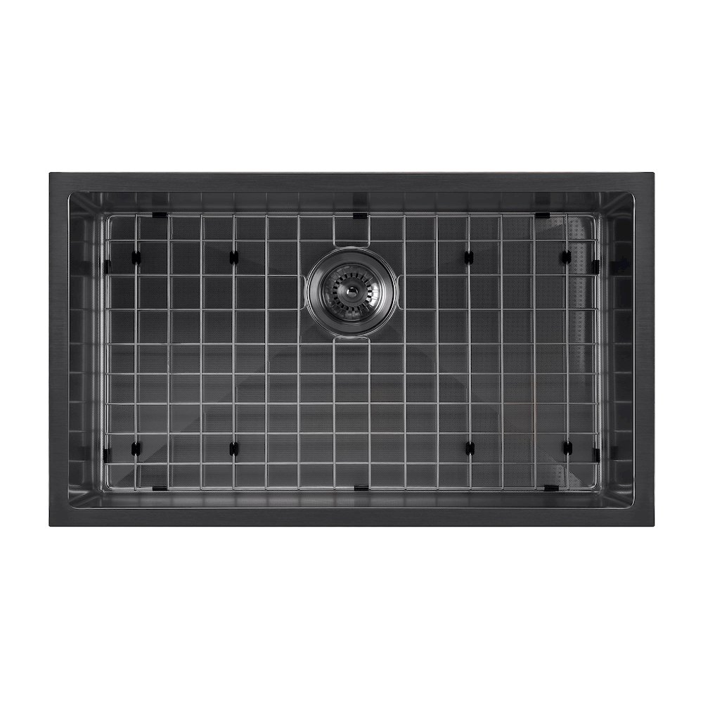 Noah Plus 16 gauge Single Bowl Linen Textured Dual-Mount Sink Set. Picture 2