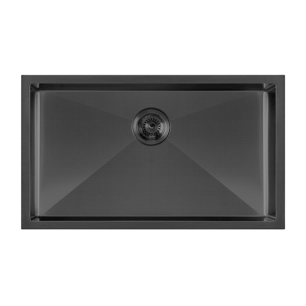 Noah Plus 16 gauge Single Bowl Linen Textured Dual-Mount Sink Set. Picture 3