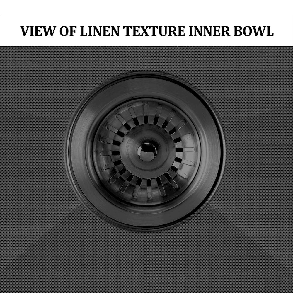 Noah Plus 16 gauge Single Bowl Linen Textured Dual-Mount Sink Set. Picture 4