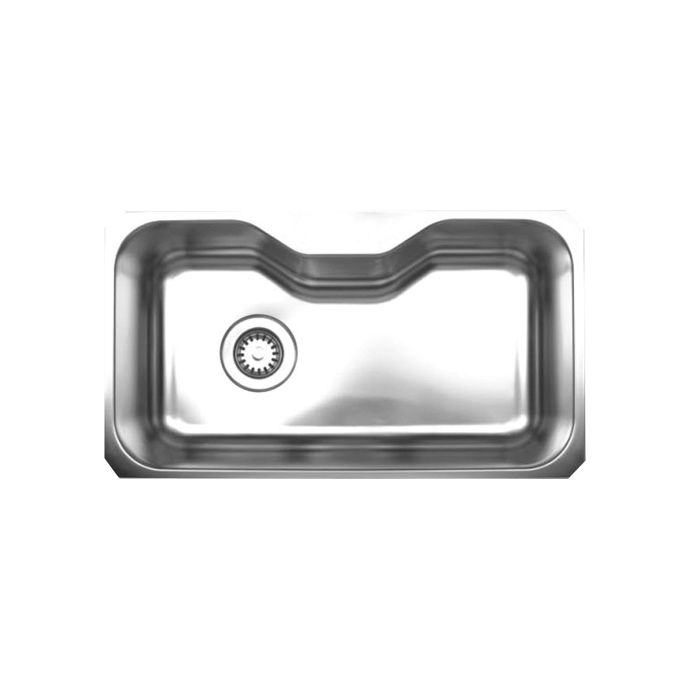 Noah's Collection Brushed Stainless Steel Single Bowl Undermount Sink. Picture 1