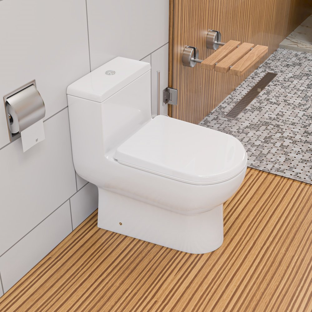 DUAL FLUSH ONE PIECE ECO-FRIENDLY HIGH EFFICIENCY LOW FLUSH CERAMIC TOILET. Picture 2