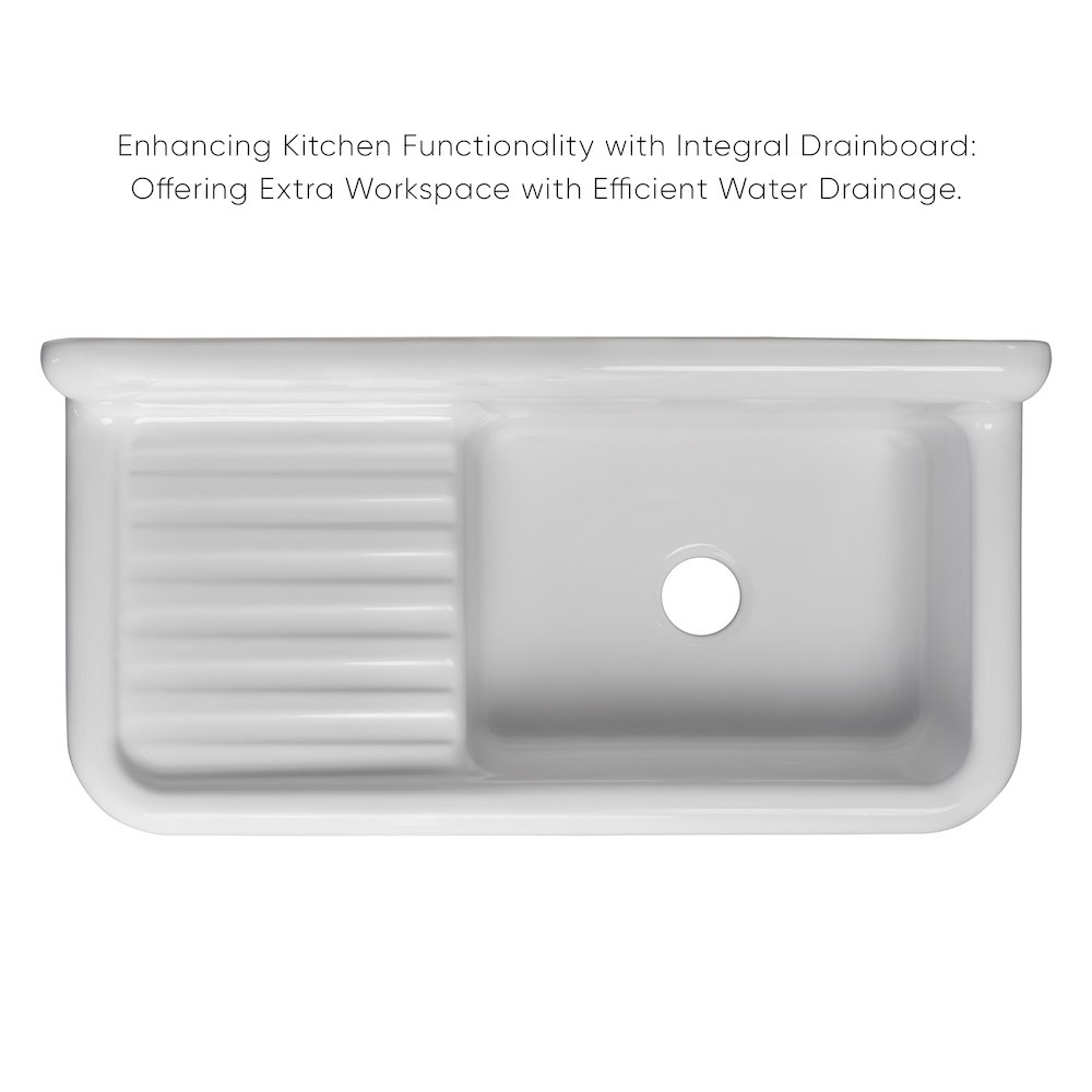 Heritage Front Apron Single Bowl Fireclay Sink. Picture 2
