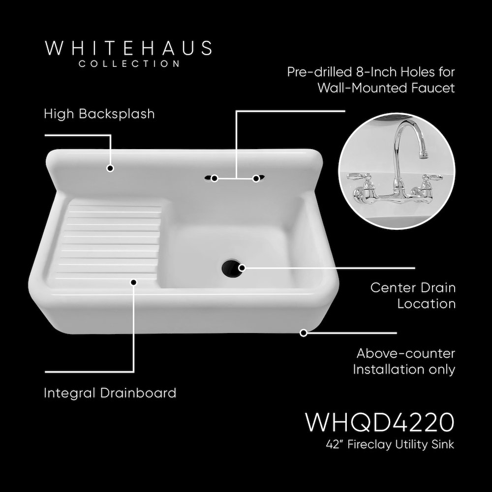 Heritage Front Apron Single Bowl Fireclay Sink. Picture 4