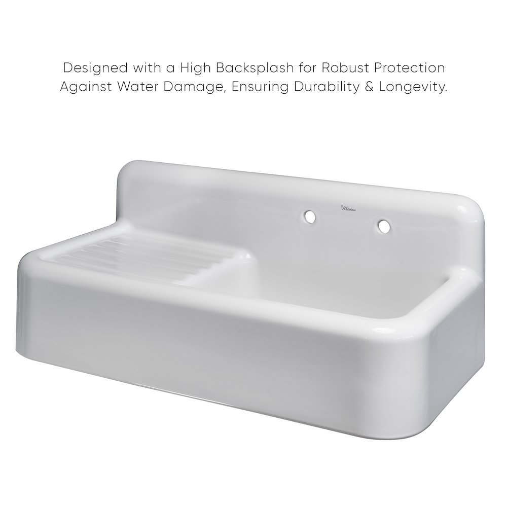 Heritage Front Apron Single Bowl Fireclay Sink. Picture 5