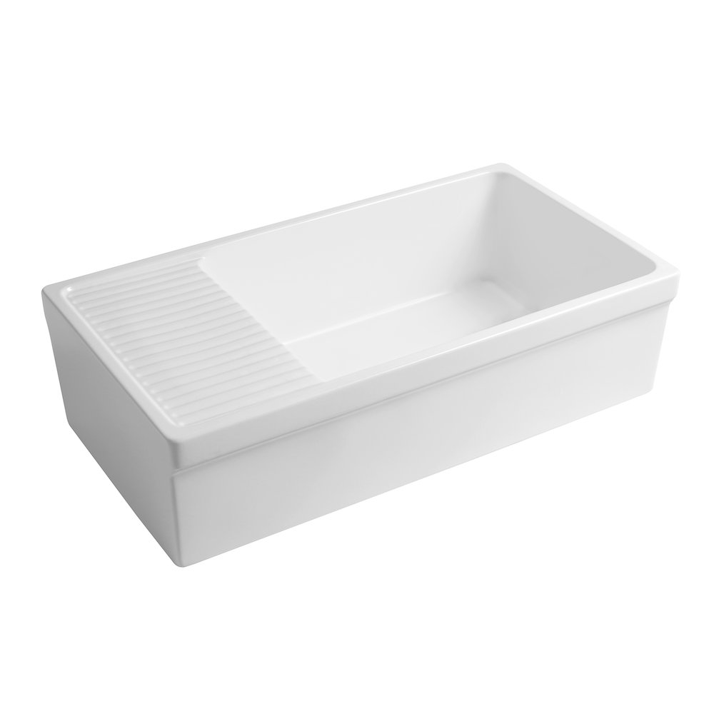 Farmhaus Quatro Alcove Large Reversible Matte Fireclay Kitchen Sink. Picture 1