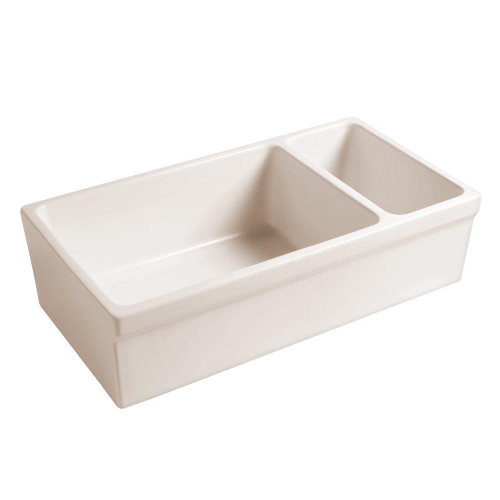 Farmhaus Fireclay Quatro Alcove Large Reversible Sink and Small Bowl. Picture 2