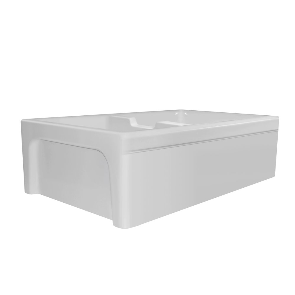 Glencove Fireclay 42" Large Double Bowl Reversible Sink. Picture 3