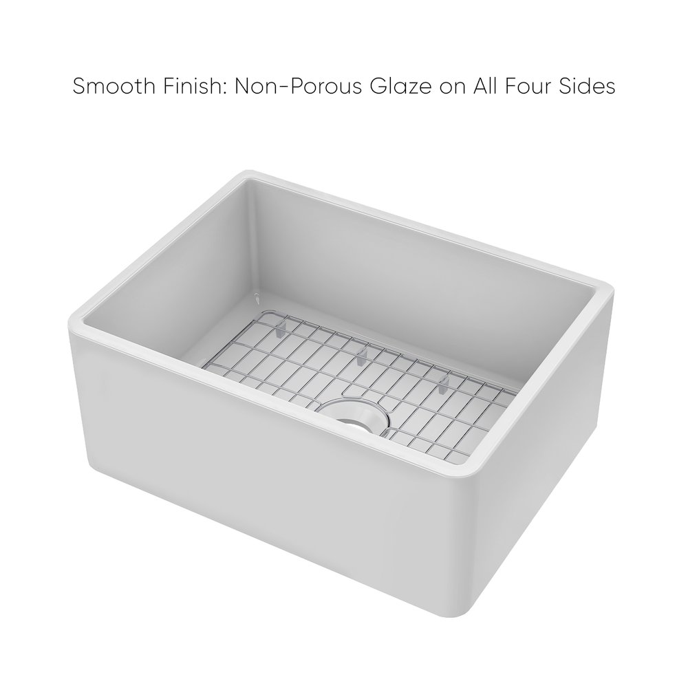 Collection 24" Reversible Single Bowl Fireclay Kitchen Sink. Picture 5