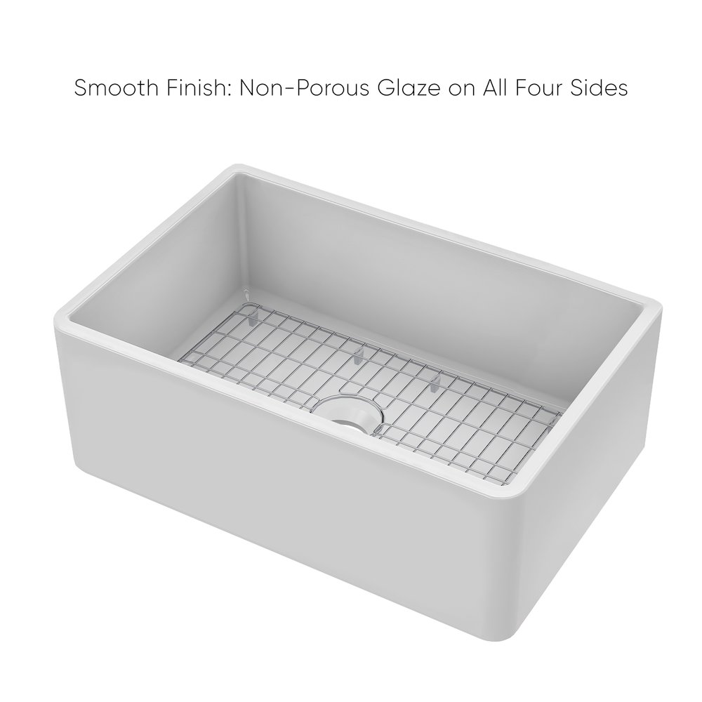 Collection 27" Reversible Single Bowl Fireclay Kitchen Sink. Picture 5