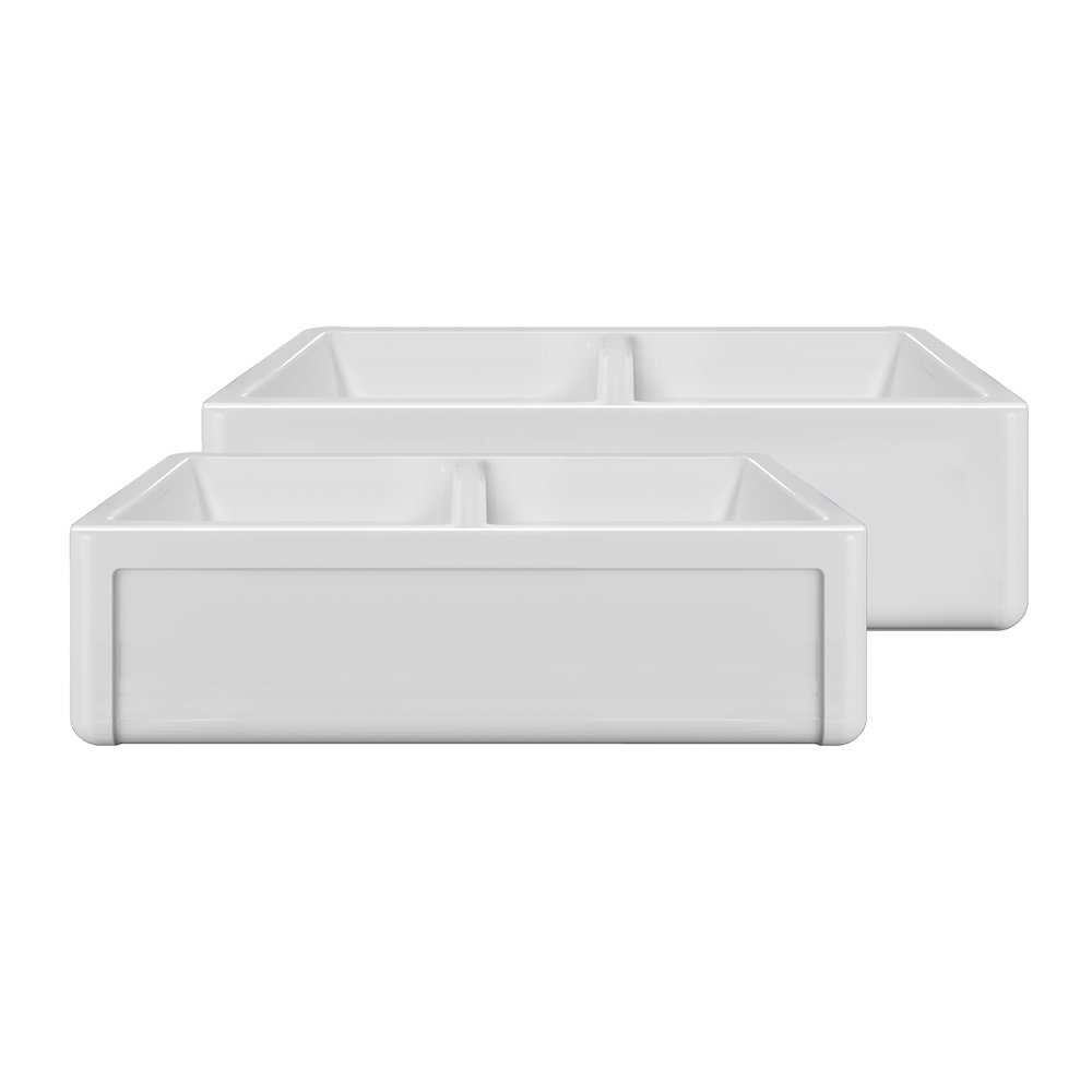Collection 36" Reversible Double Bowl Fireclay Kitchen Sink. Picture 1
