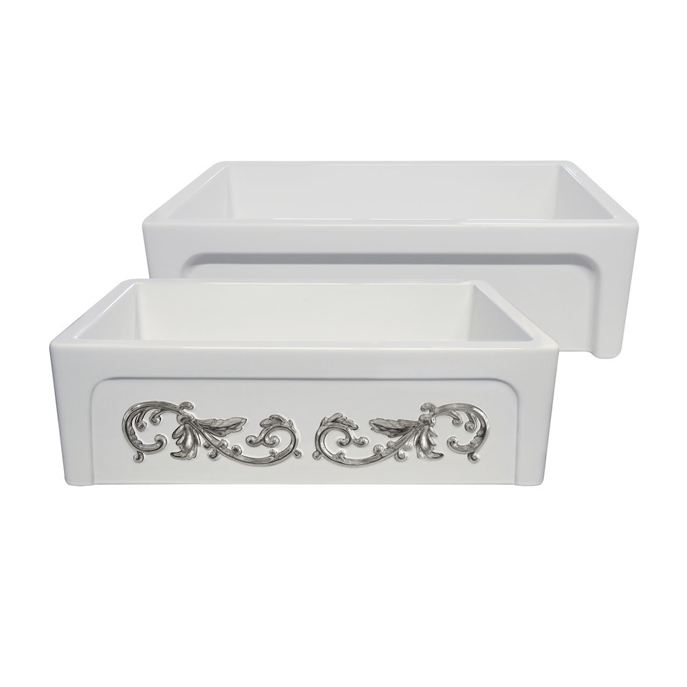 St. Ives Ornamental 33" Reversible Fireclay Kitchen Sink. Picture 1
