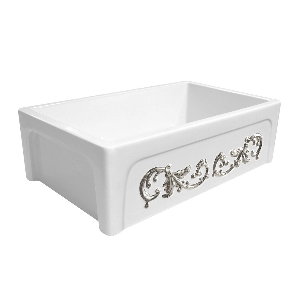 St. Ives Ornamental 33" Reversible Fireclay Kitchen Sink. Picture 2