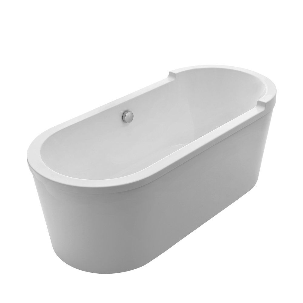 Oval Double Ended Single Sided Armrest Freestanding Lucite Acrylic Bathtub. Picture 1