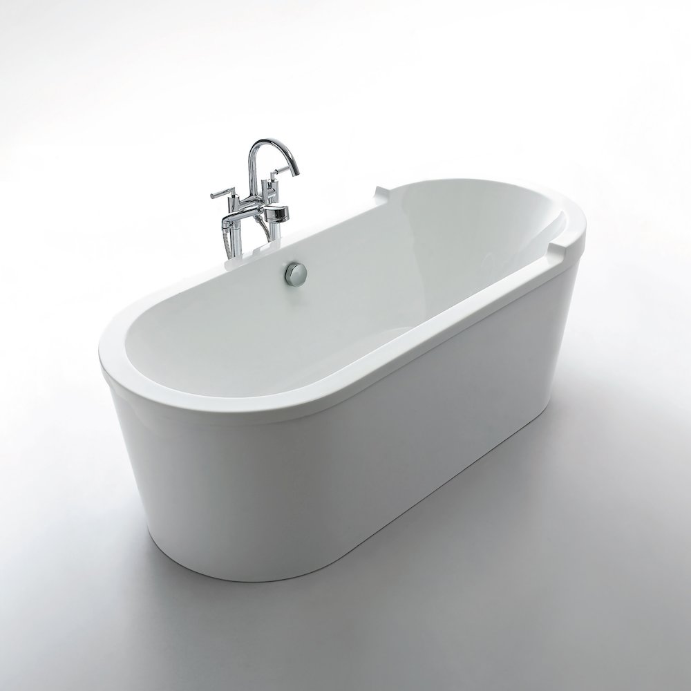 Oval Double Ended Single Sided Armrest Freestanding Lucite Acrylic Bathtub. Picture 3
