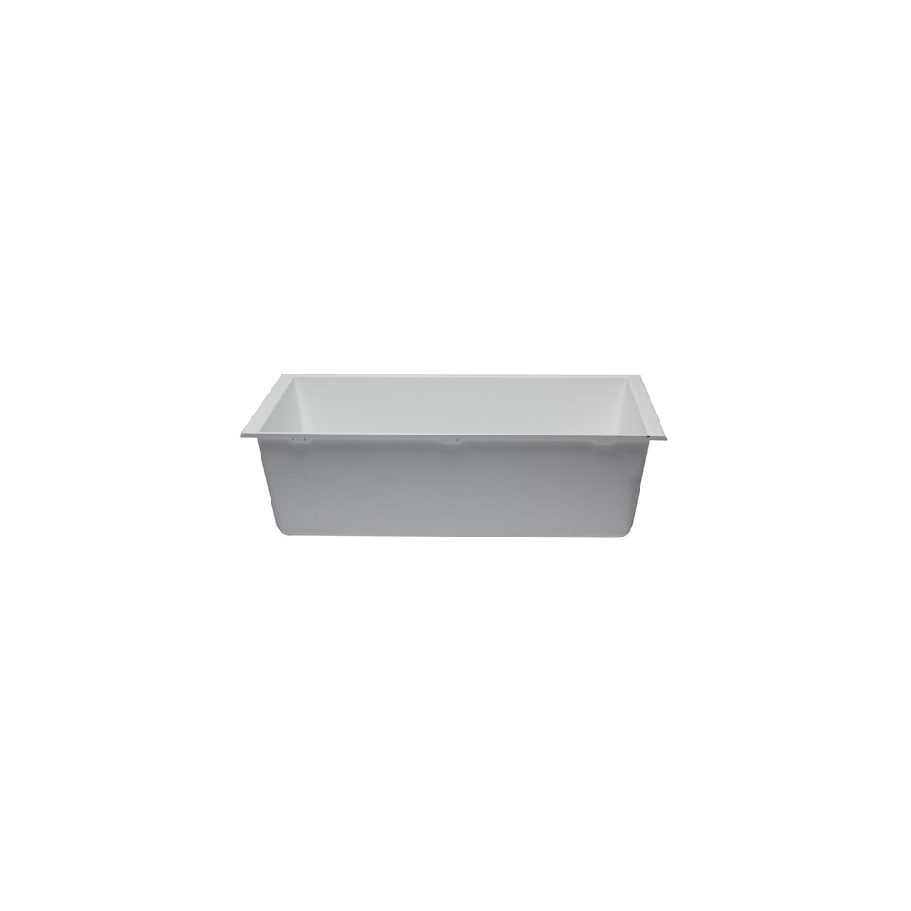 White 33" Single Bowl Undermount Granite Composite Kitchen Sink. Picture 8