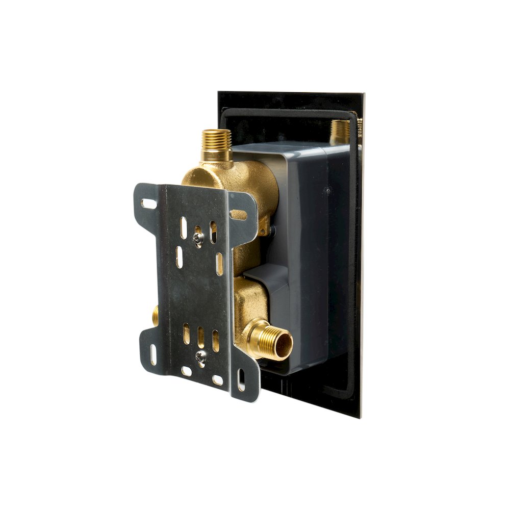 Brushed Nickel Square Knob 1 Way Thermostatic Shower Mixer. Picture 5