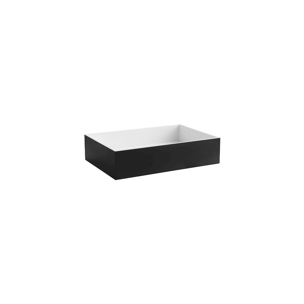 Black Matte 20" x 14" Solid Surface Resin Sink. Picture 9
