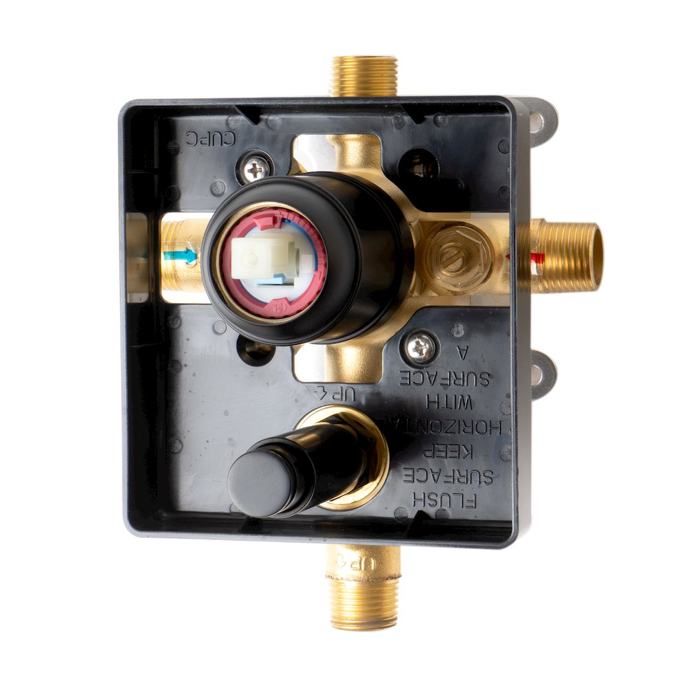 Black Matte Shower Valve with Square Lever Handle and Diverter. Picture 6
