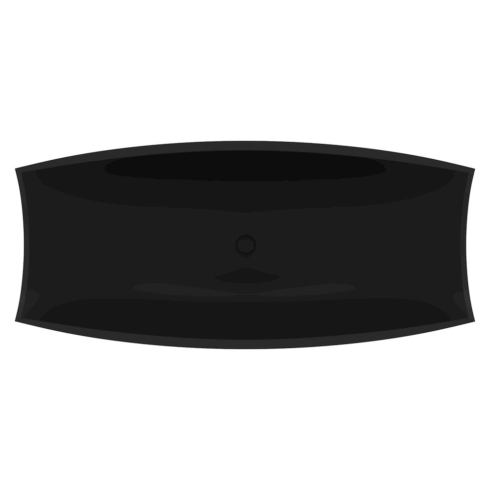 Black Matte 71" Solid Surface Resin Free Standing Hammock Style Bathtub. Picture 8