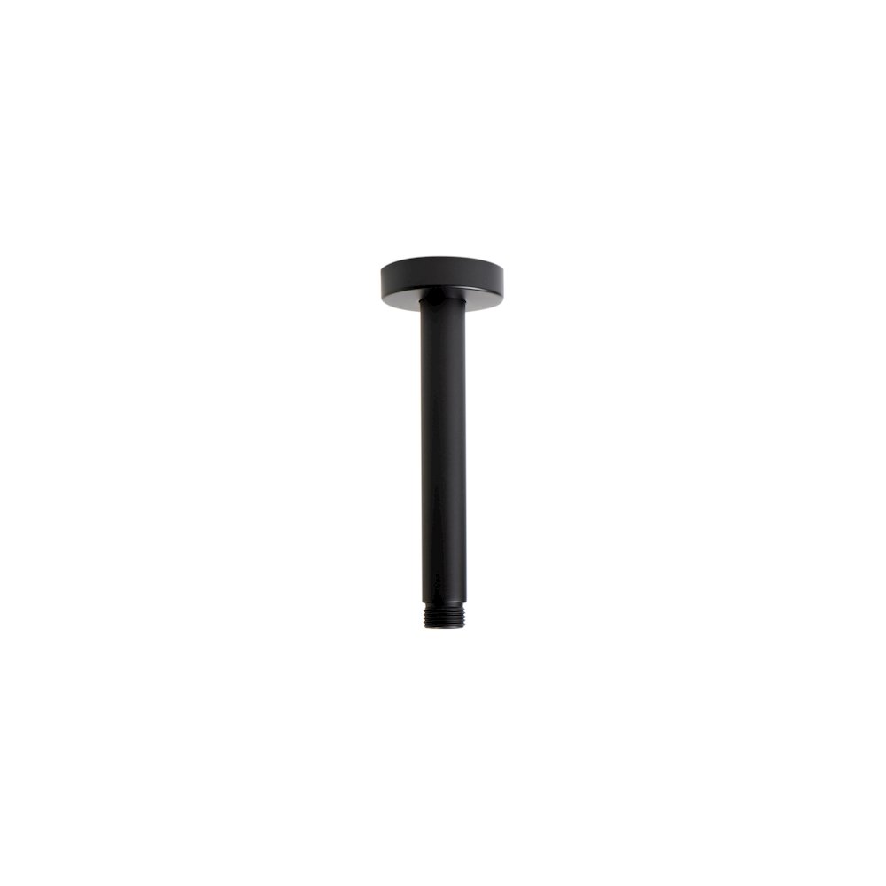 Black Matte 6" Round Ceiling Shower Arm. Picture 1