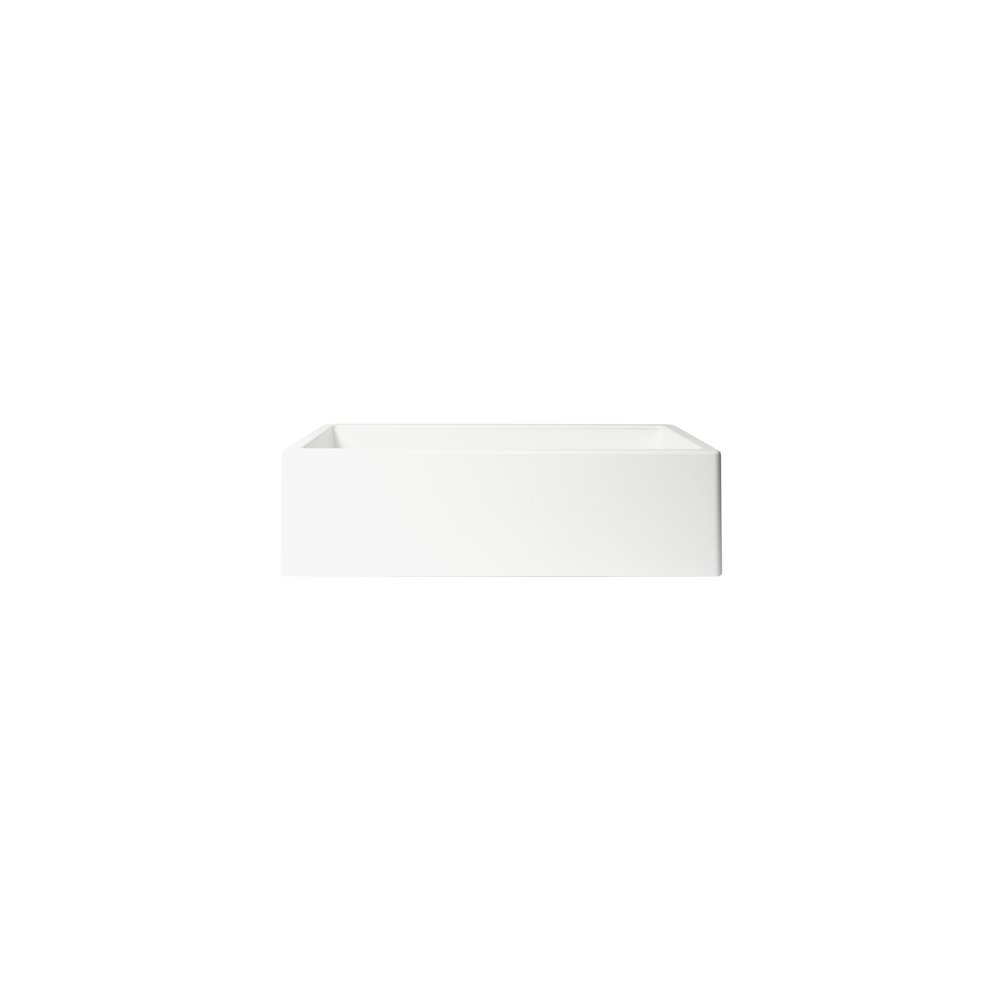 White 33" Granite Composite Single Bowl Drop In Farm Sink with Accessories. Picture 8