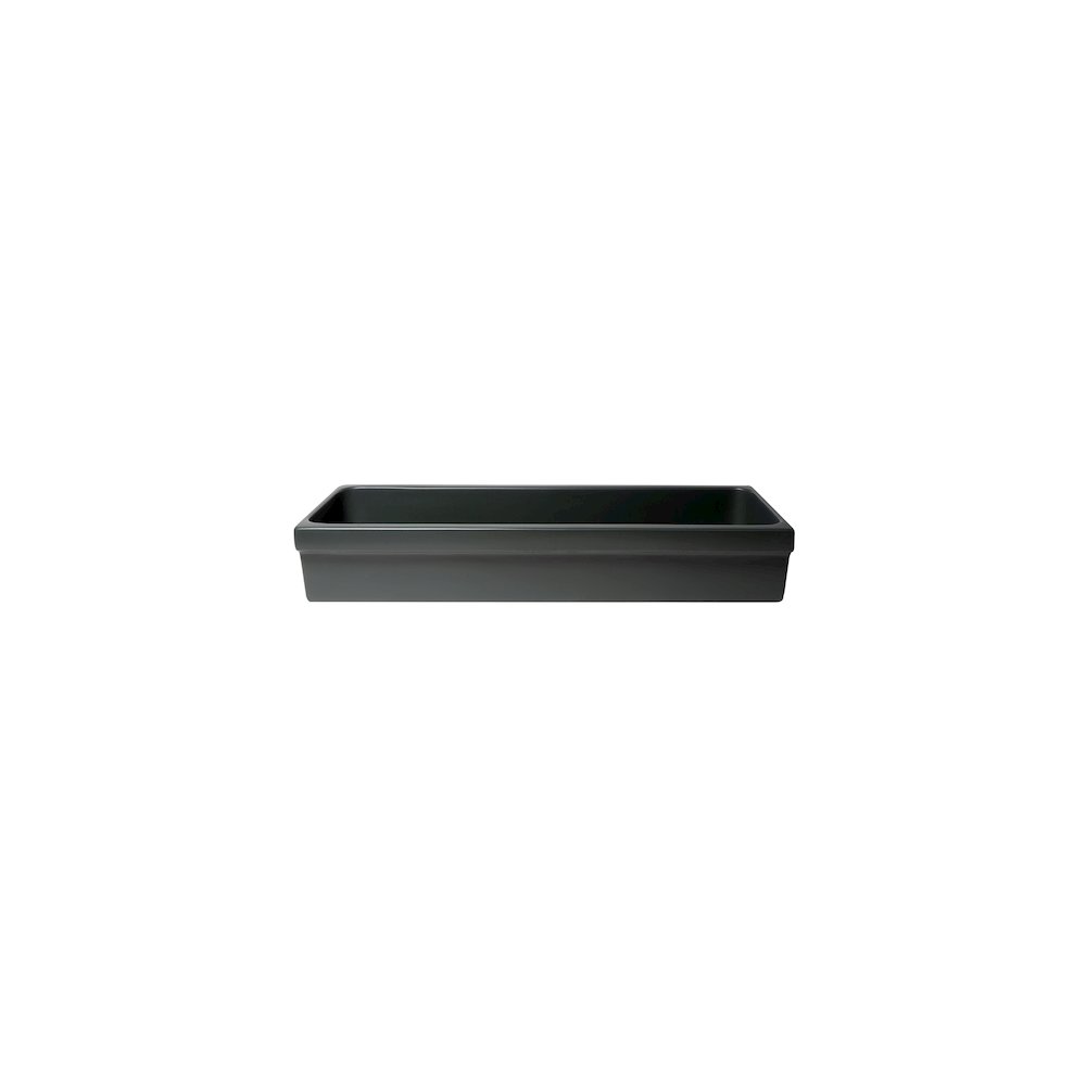 48" Black Matte Above Mount Fireclay Bathroom Trough Sink. Picture 1