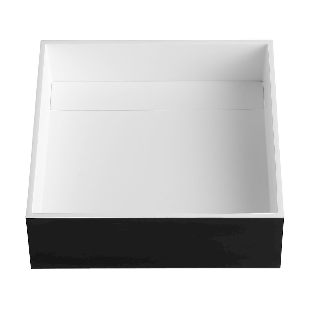 Black Matte 14" Square Solid Surface Resin Sink. Picture 6