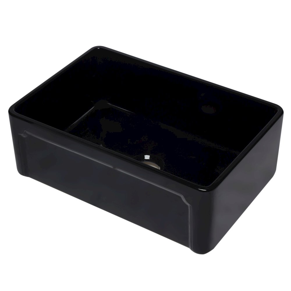 30 inch Black Reversible Single Fireclay Farmhouse Kitchen Sink. Picture 1