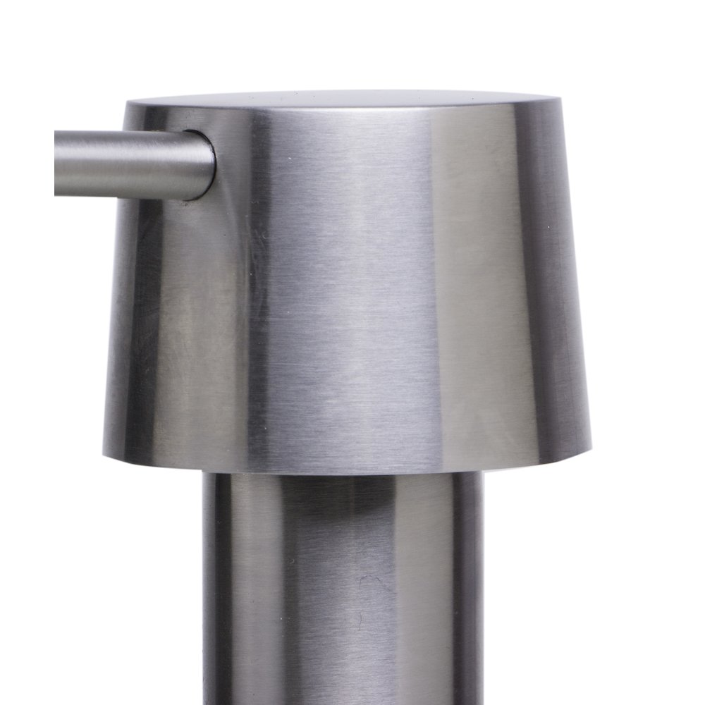 Solid Brushed Stainless Steel Modern Soap Dispenser. Picture 4