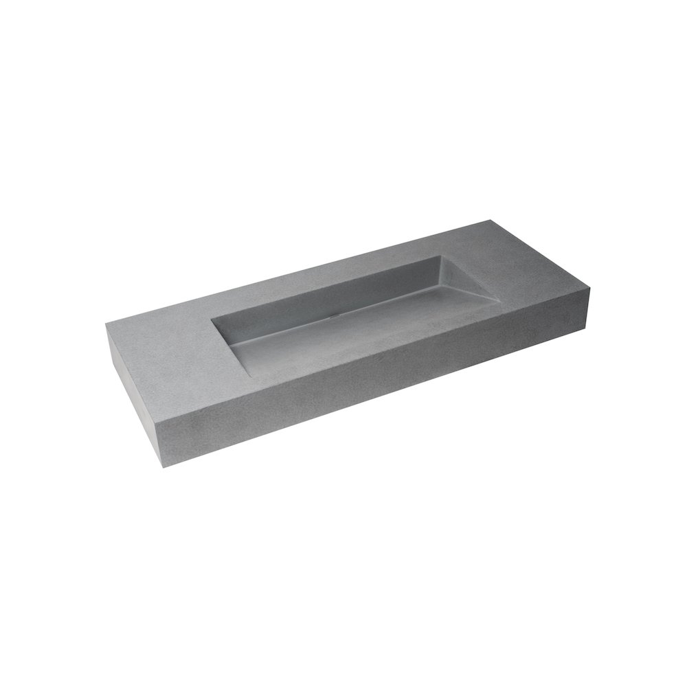 48" Solid Concrete Rectangular Countertop Sink. Picture 1