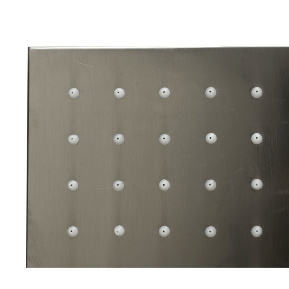 Brushed Nickel 16" Square Multi Color LED Rain Shower Head. Picture 3