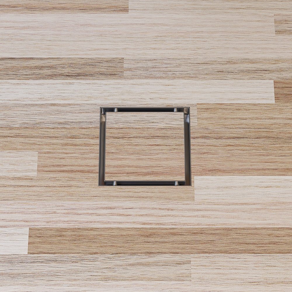 5" x 5" Modern Square Stainless Steel Shower Drain w/o Cover. Picture 2