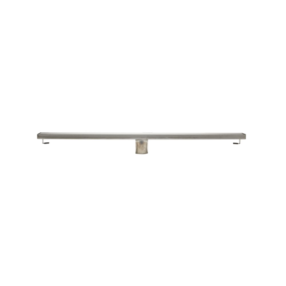 32" Modern Brushed Stainless Steel Linear Shower Drain with Solid Cover. Picture 4