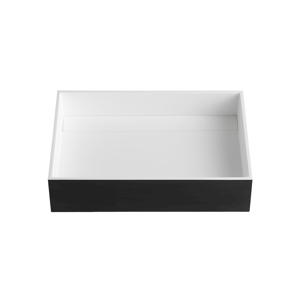 Black Matte 20" x 14" Solid Surface Resin Sink. Picture 8