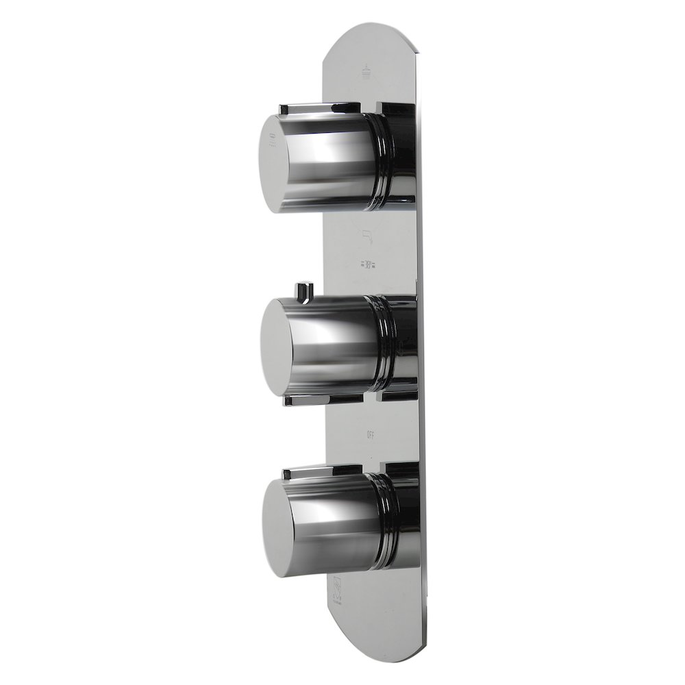 Polished Chrome Concealed 4-Way Thermostatic Valve Shower Mixer /W Round Knobs. Picture 2