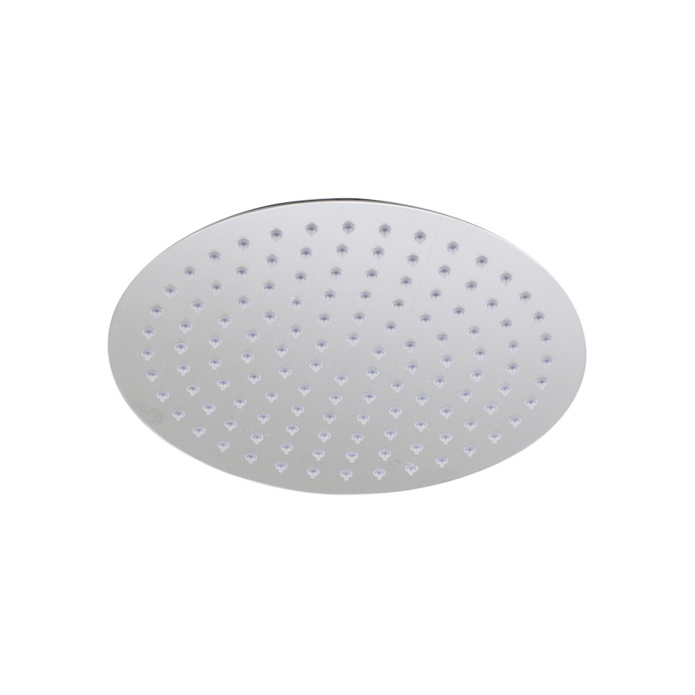 Solid Brushed Stainless Steel 12" Round Ultra Thin Rain Shower Head. Picture 7