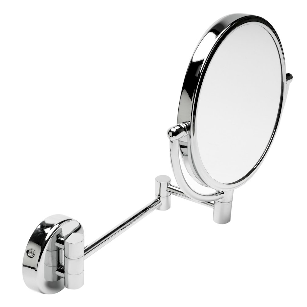 8" Round Wall Mounted 5x Magnify Cosmetic Mirror. Picture 1