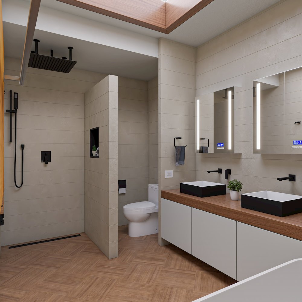 Black Matte Shower Valve with Square Lever Handle and Diverter. Picture 3