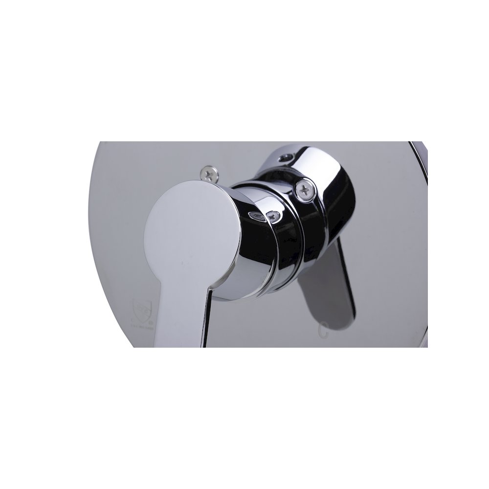 Polished Chrome Shower Valve Mixer with Rounded Lever Handle. Picture 3