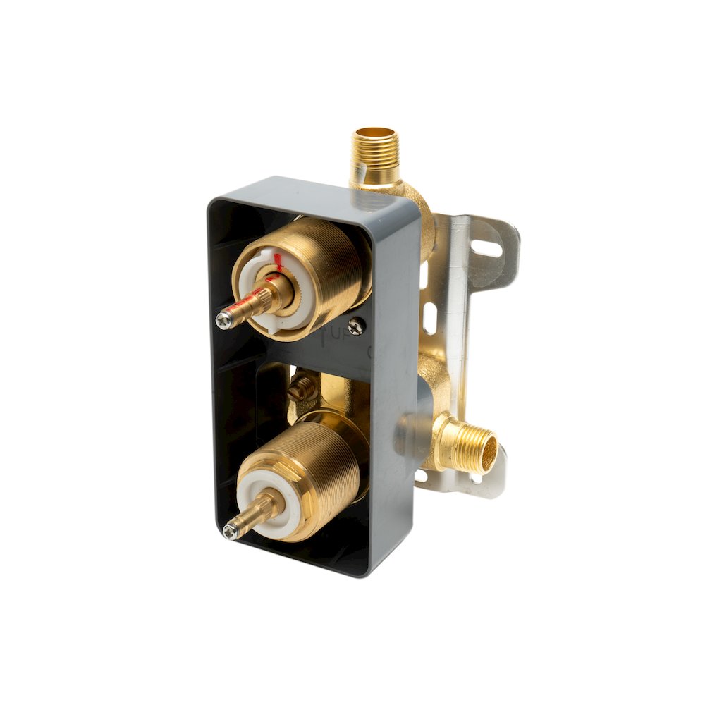 Brushed Nickel Round Knob 1 Way Thermostatic Shower Mixer. Picture 3