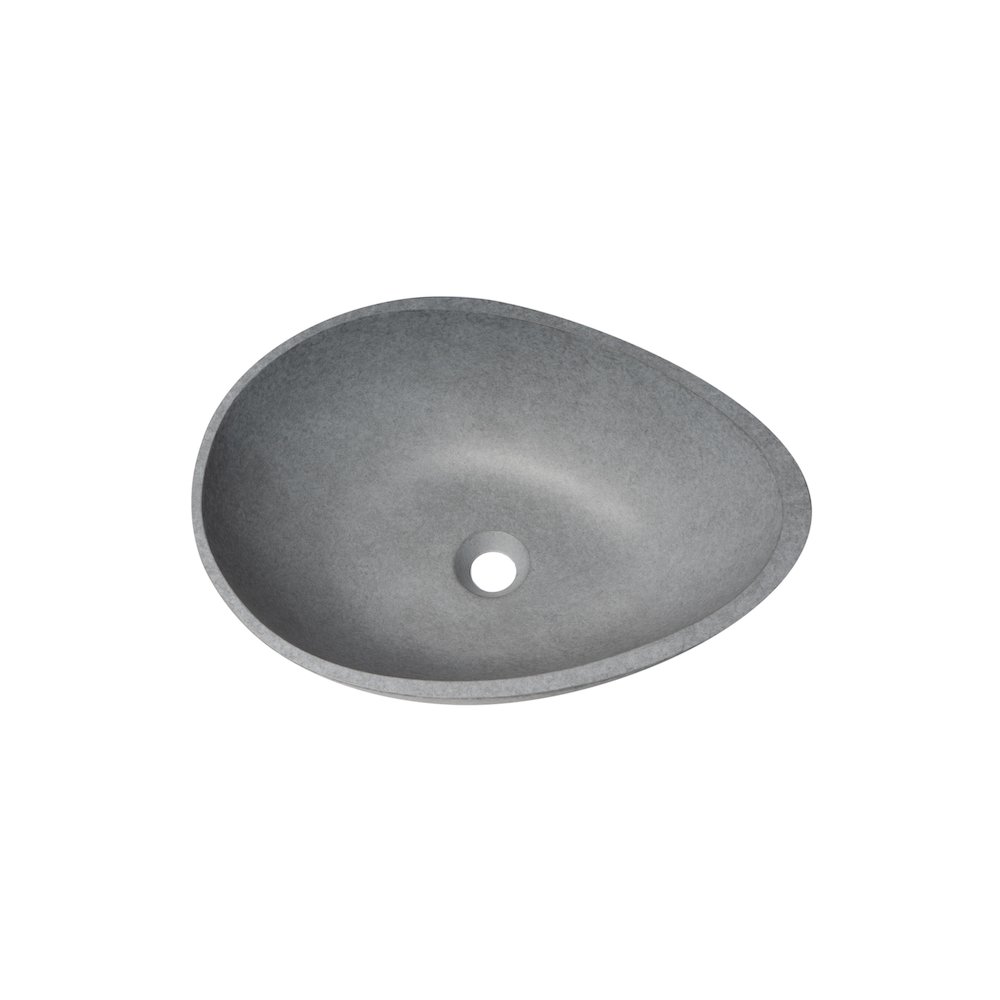 21" Solid Concrete Tear Drop Above Mount Vessel Sink. Picture 1
