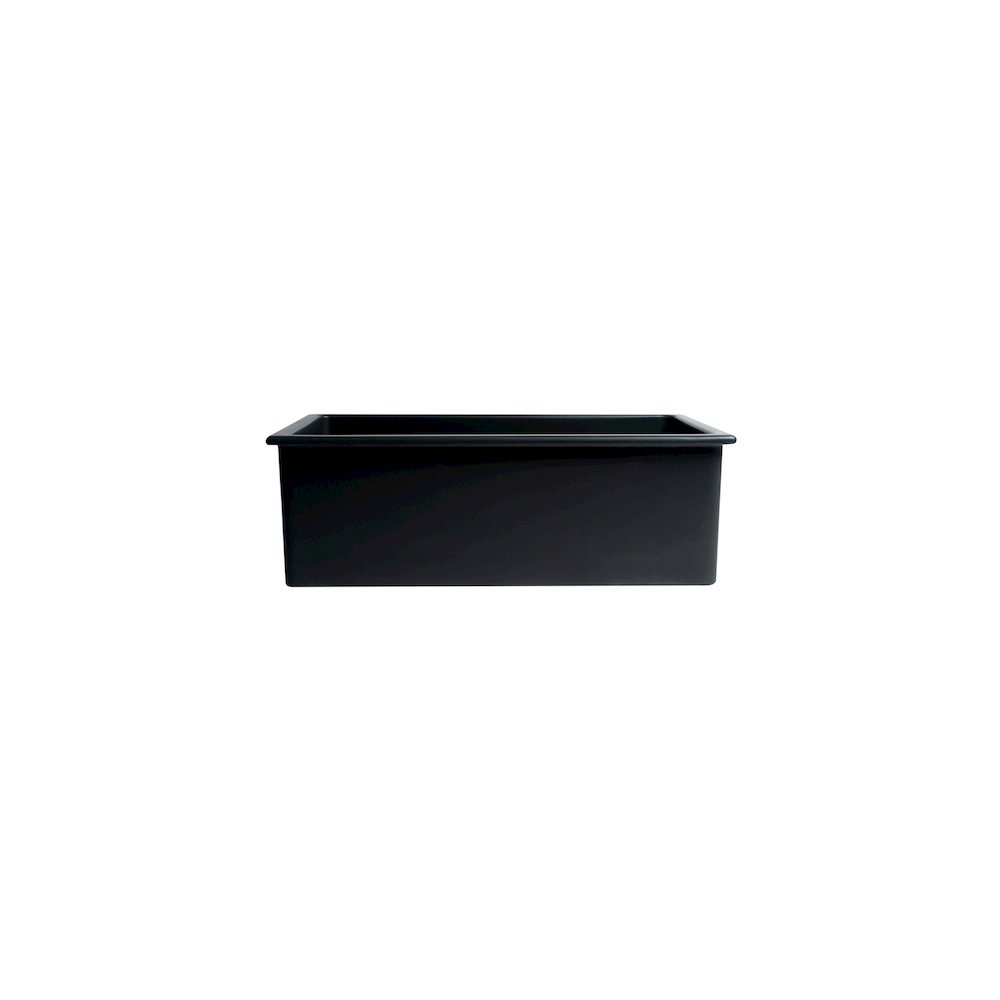 Black Matte 30" x 18" Fireclay Undermount / Drop In Fireclay Kitchen Sink. Picture 8