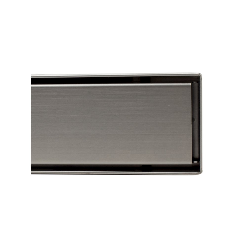 32" Modern Brushed Stainless Steel Linear Shower Drain with Solid Cover. Picture 3